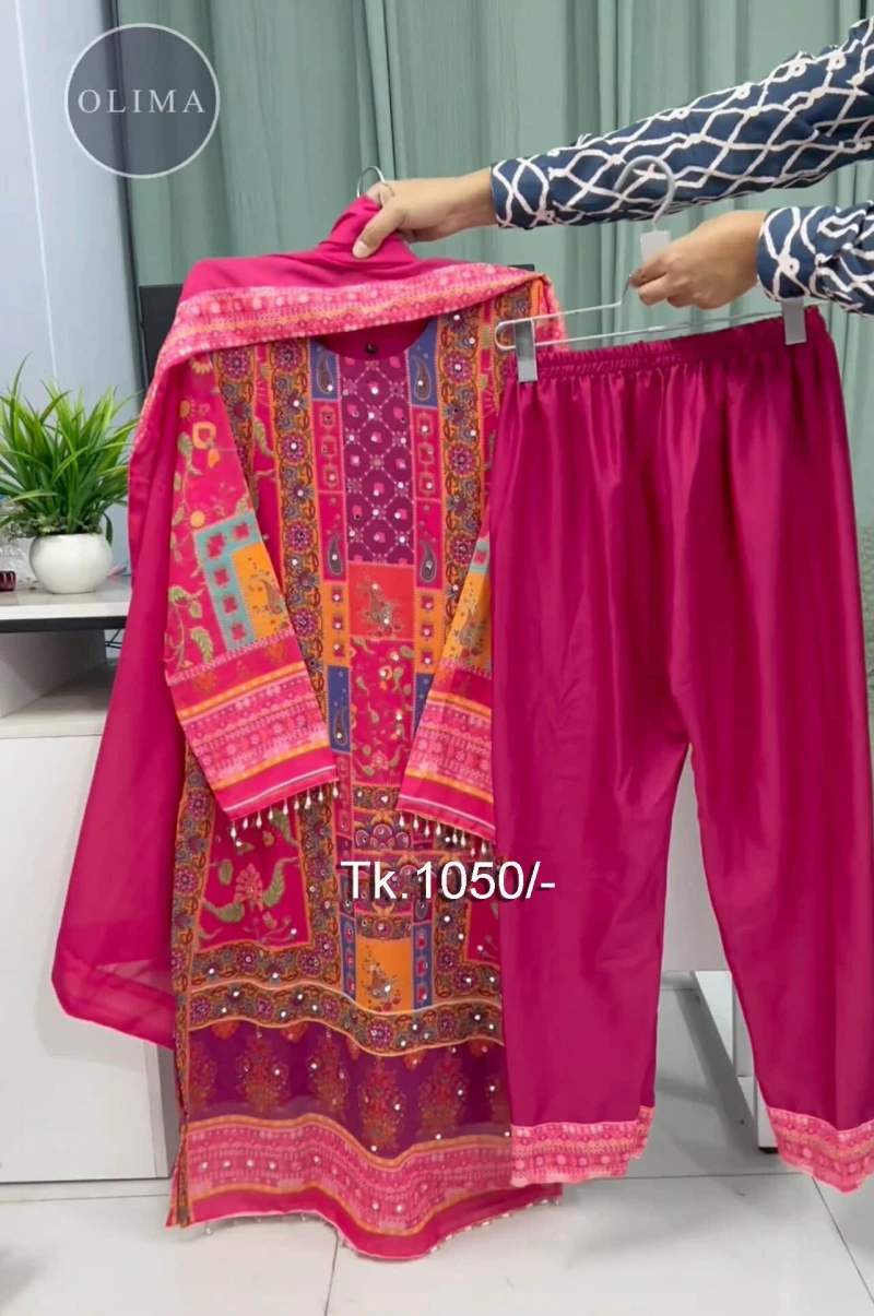 Pakistani inspired dress Purple Neck